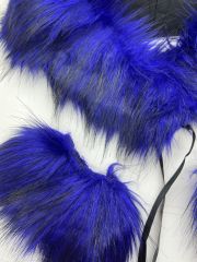 YAKA KÜRKÜ KIRÇILLI SAKS MAVİ