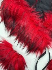 YAKA KÜRKÜ KIRÇILLI KIRMIZI