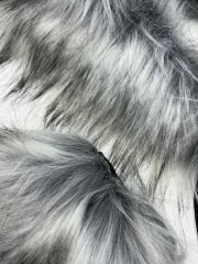 YAKA KÜRKÜ KIRÇILLI SİYAH BEYAZ