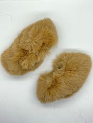 KOLLUKLU YAKA KÜRKÜ TAKIM CAMEL