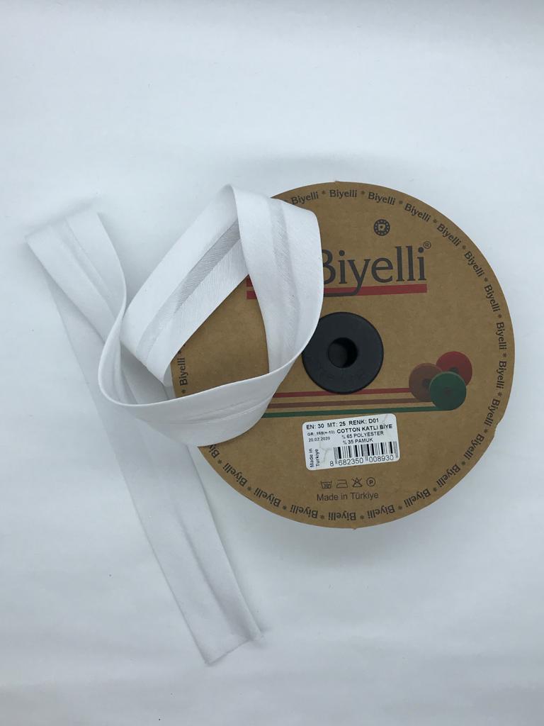 KOTON KATLI BİYE BEYAZ 30mm