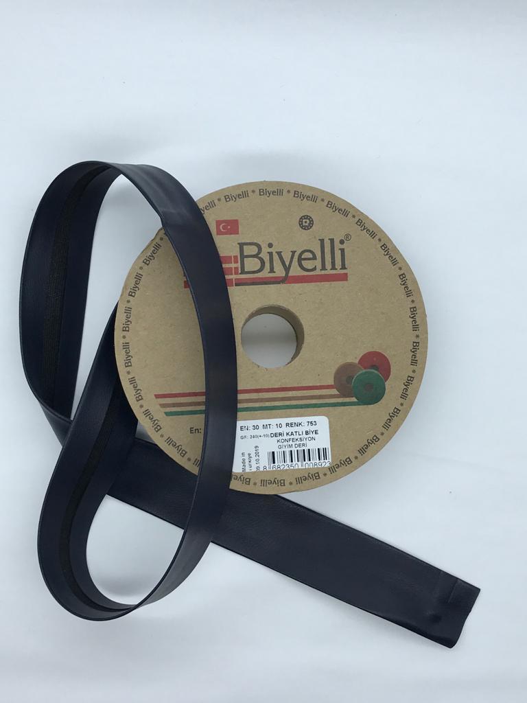 DERİ KATLI BİYE LACİVERT 30mm