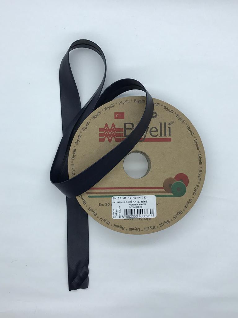 DERİ KATLI BİYE LACİVERT 20mm