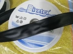 DERİ KATLI BİYE SİYAH 30mm