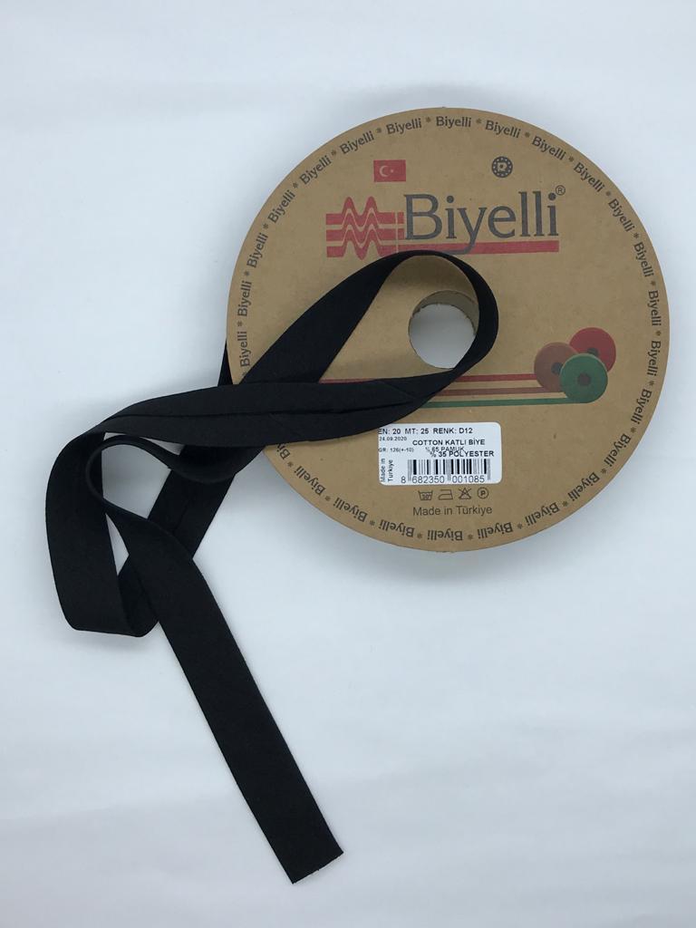 KOTON KATLI BİYE SİYAH 20mm