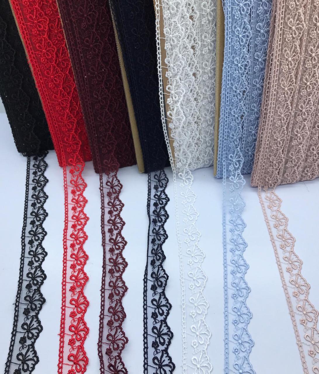 ŞİFON DANTEL 9 METRE beyaz