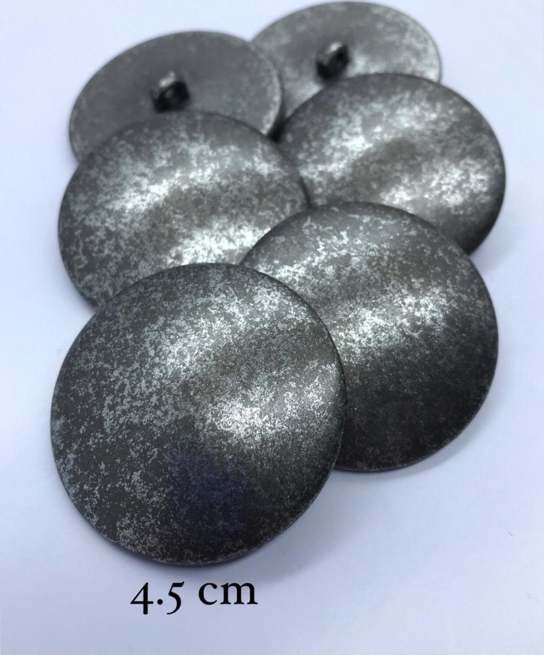 METALİZE DÜĞME ANTİK GÜMÜŞ 4.5cm