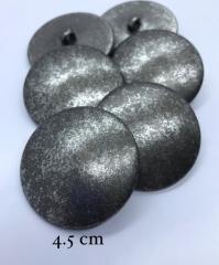 METALİZE DÜĞME ANTİK GÜMÜŞ 4.5cm