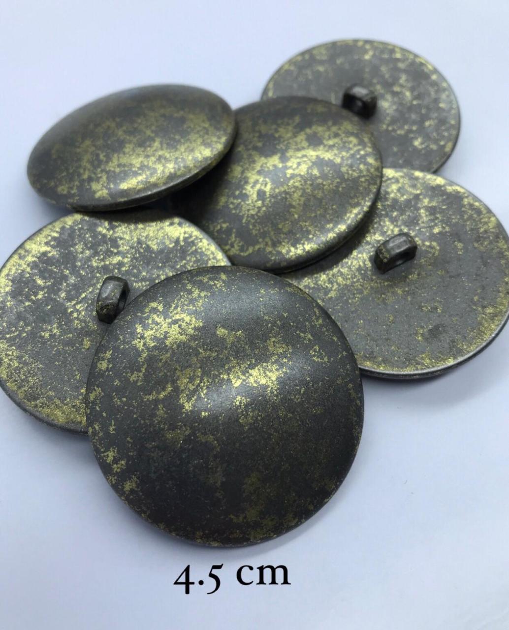 METALİZE DÜĞME ANTİK SARI 4.5cm