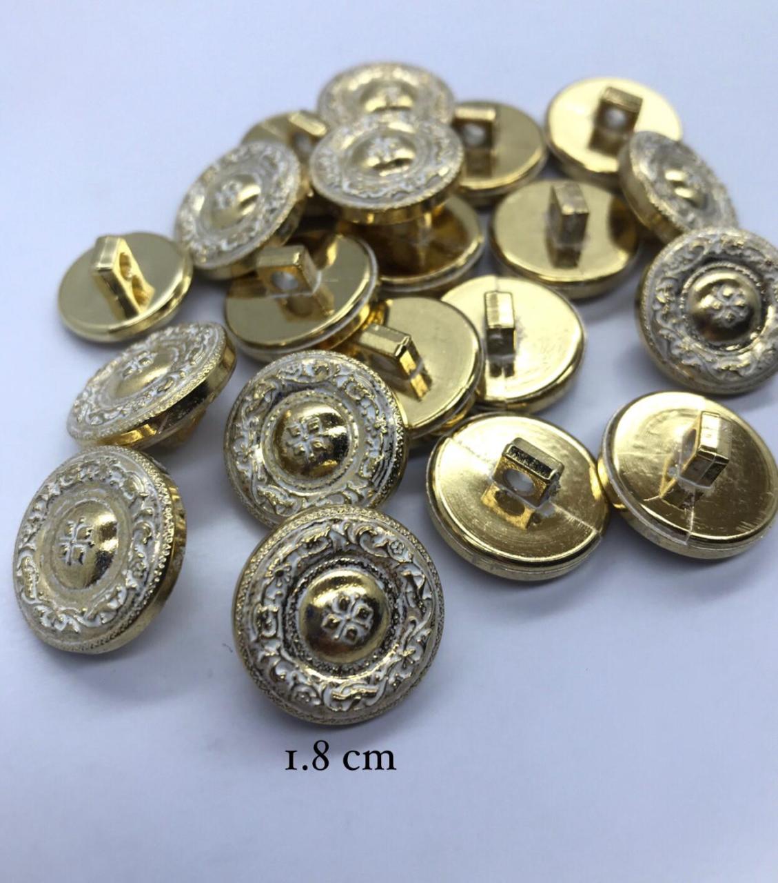 METALİZE DÜĞME ESKİTME SARI  1.8cm