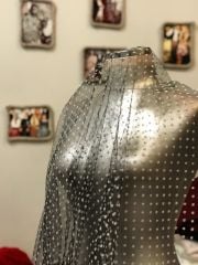 PUANTİYELİ TÜL SİYAH BEYAZ 140cm