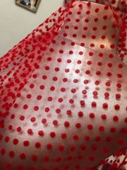 PUANTİYELİ TÜL KIRMIZI 140cm