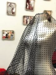 PUANTİYELİ TÜL SİYAH 140cm