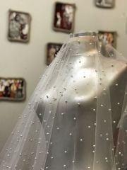 İNCİLİ TÜL BEYAZ 140cm