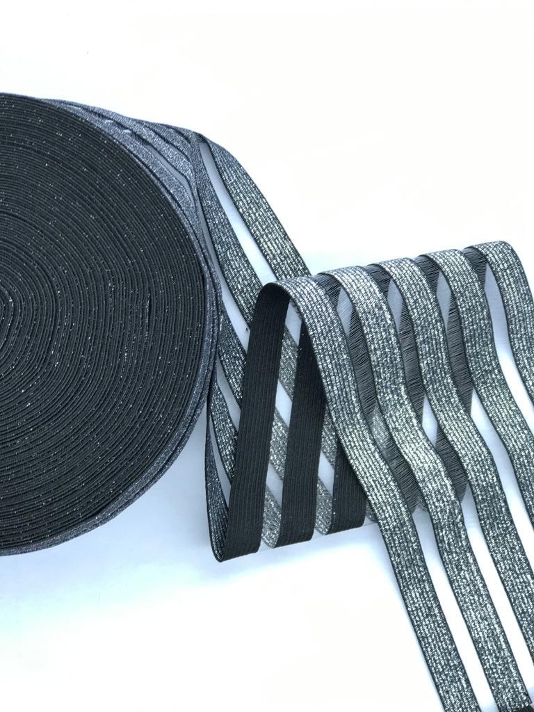 RENKLİ SİMLİ LASTİK 9.5cm gümüş simli