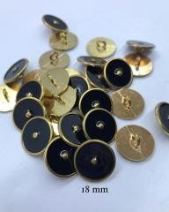 METALİZE DÜĞME SİYAH-SARI  1.8cm