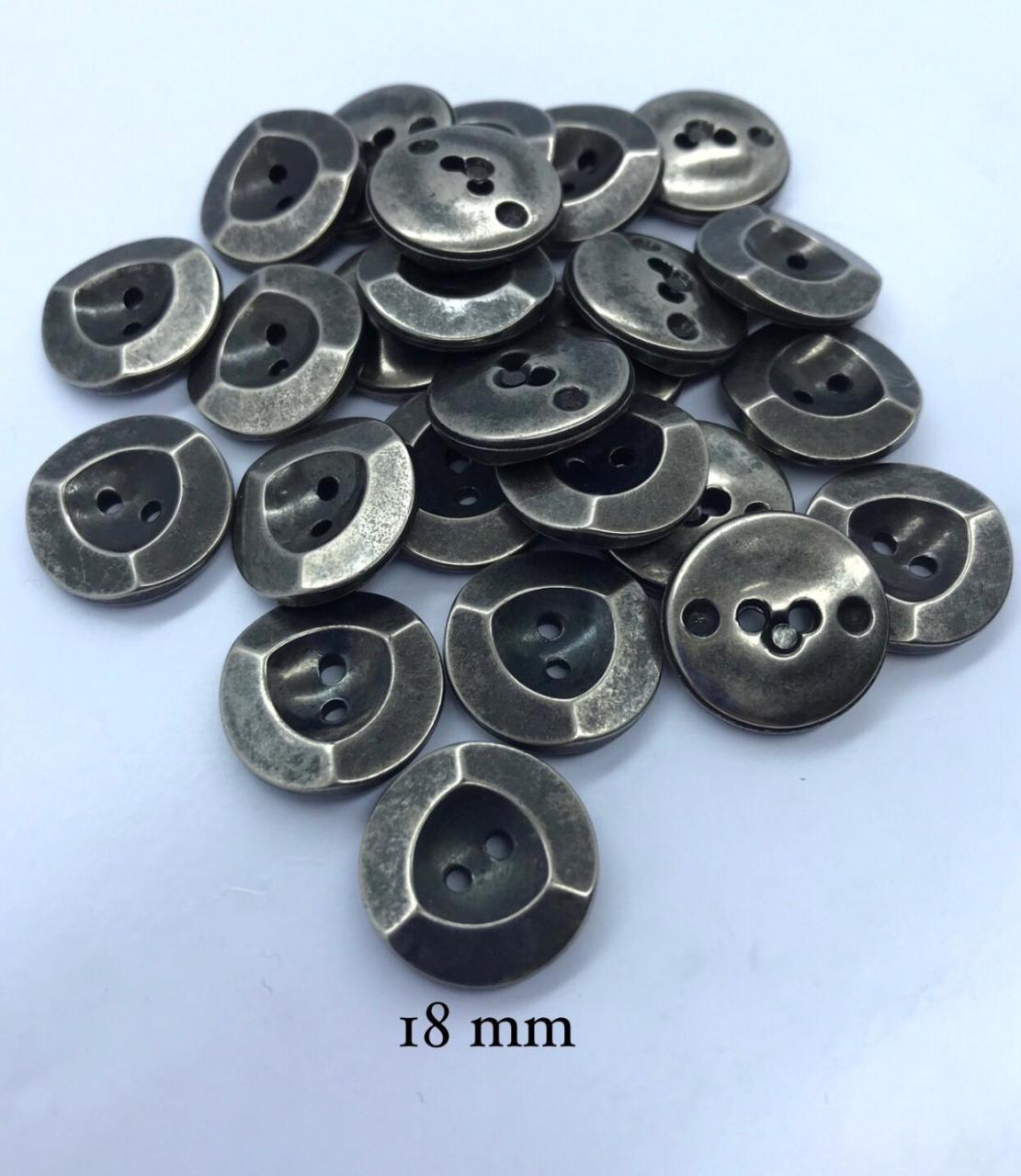 METALİZE DÜĞME ANTİK GÜMÜŞ 1.8cm