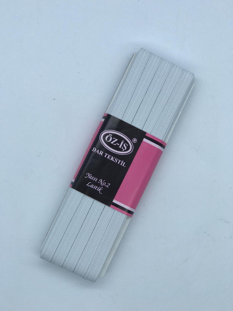 1 cm ENLİ LASTİK BEYAZ 10 m