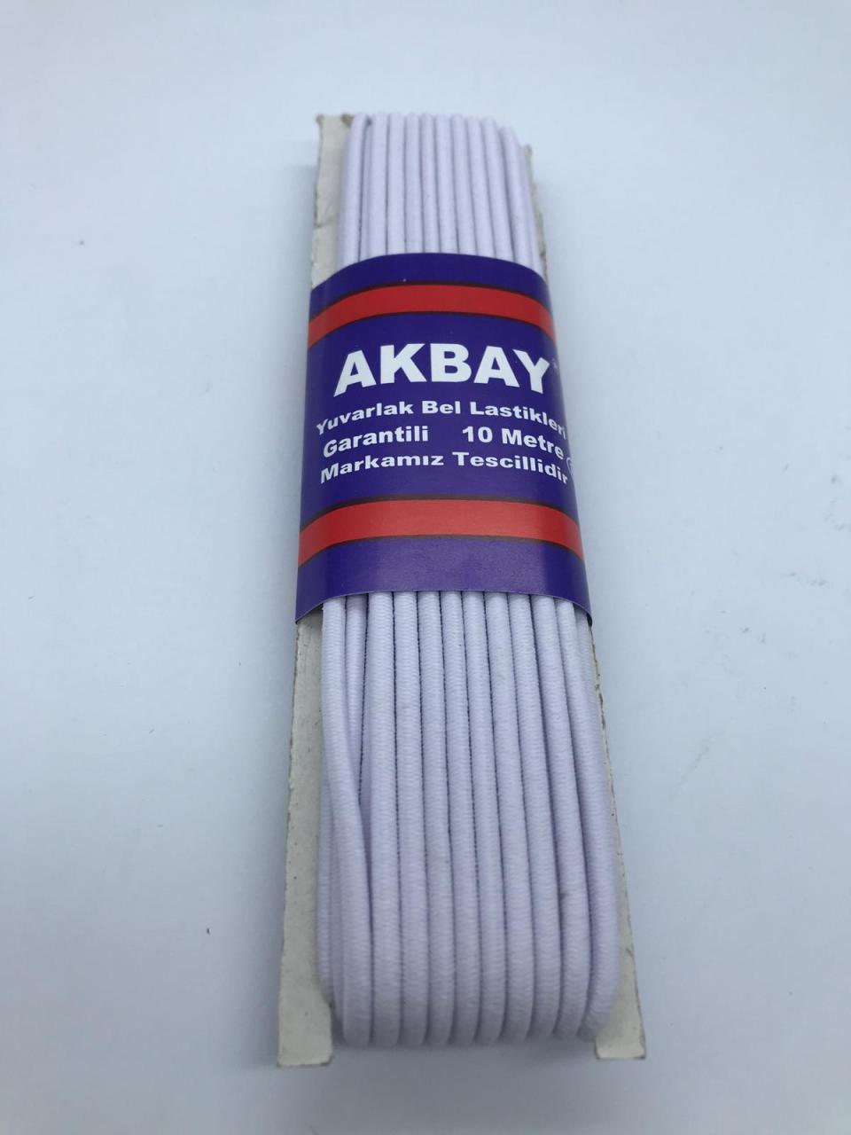 YUVARLAK BEL LASTİĞİ BEYAZ 10 m