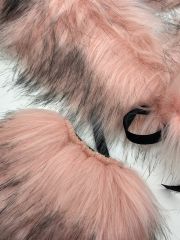 YAKA KÜRKÜ KIRÇILLI PEMBE