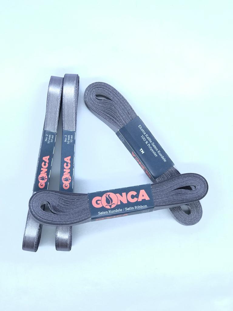SATEN KURDELE (1 cm) 10 m gri