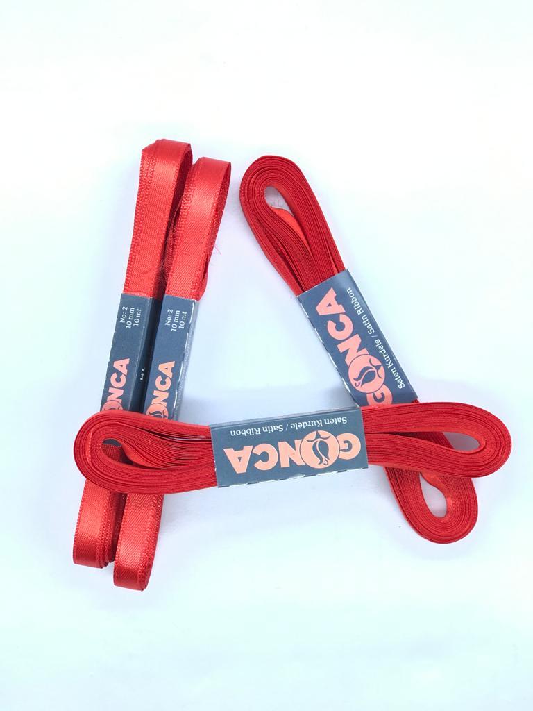 SATEN KURDELE (1 cm) 10 m kırmızı