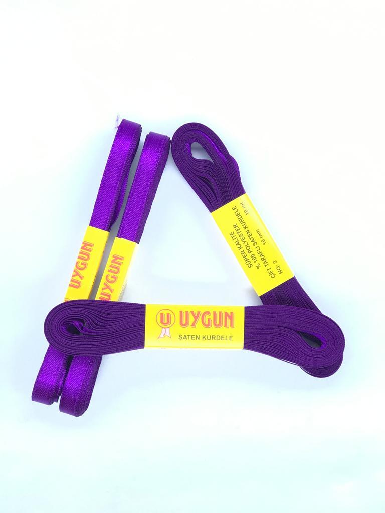 SATEN KURDELE (1 cm) 10 m mor