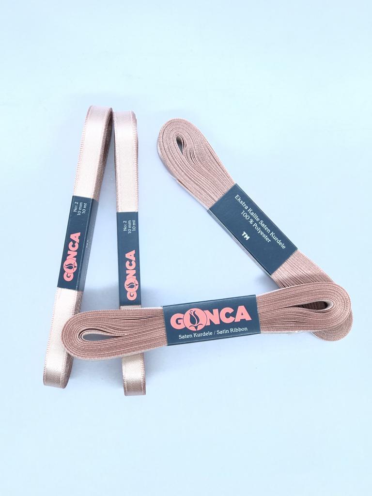 SATEN KURDELE (1 cm) 10 m pudra