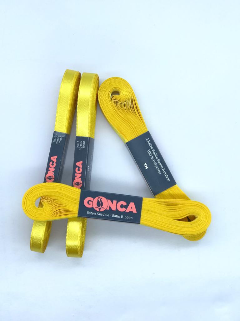SATEN KURDELE (1 cm) 10 m sarı