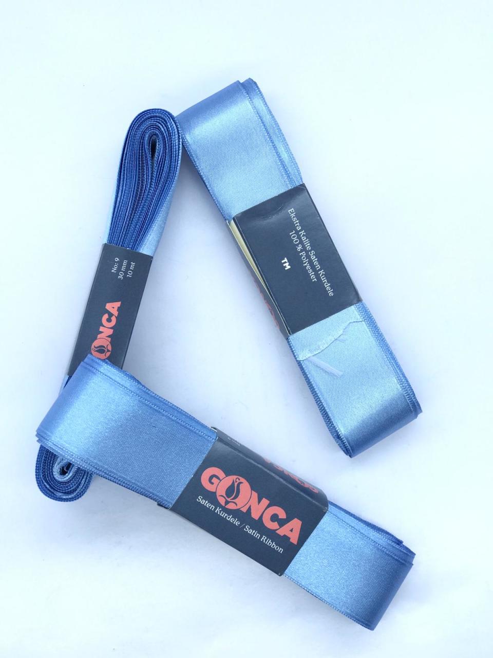 SATEN KURDELE (3 cm) 10 m bebe mavi