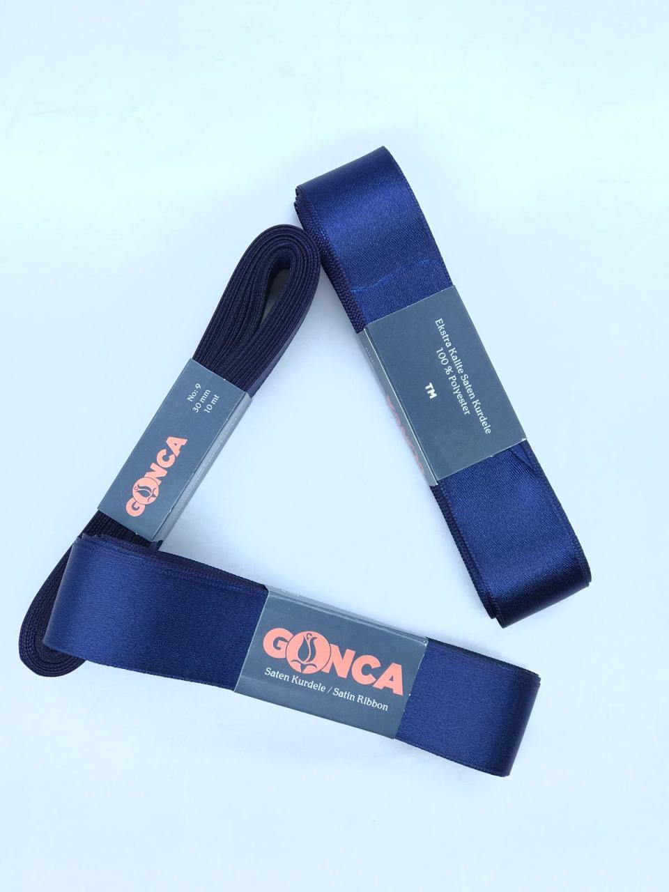 SATEN KURDELE (3 cm) 10 m lacivert
