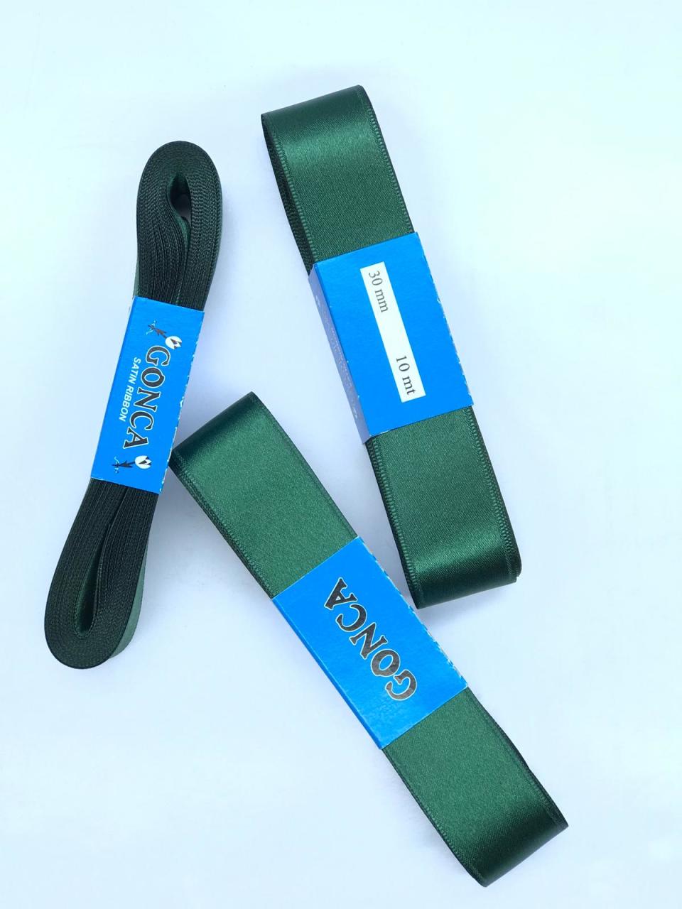 SATEN KURDELE (3 cm) 10 m zümrüt yeşili