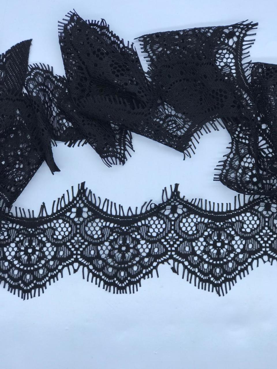 SAKALLI DANTEL SİYAH 6cm 1.50 m KUPON