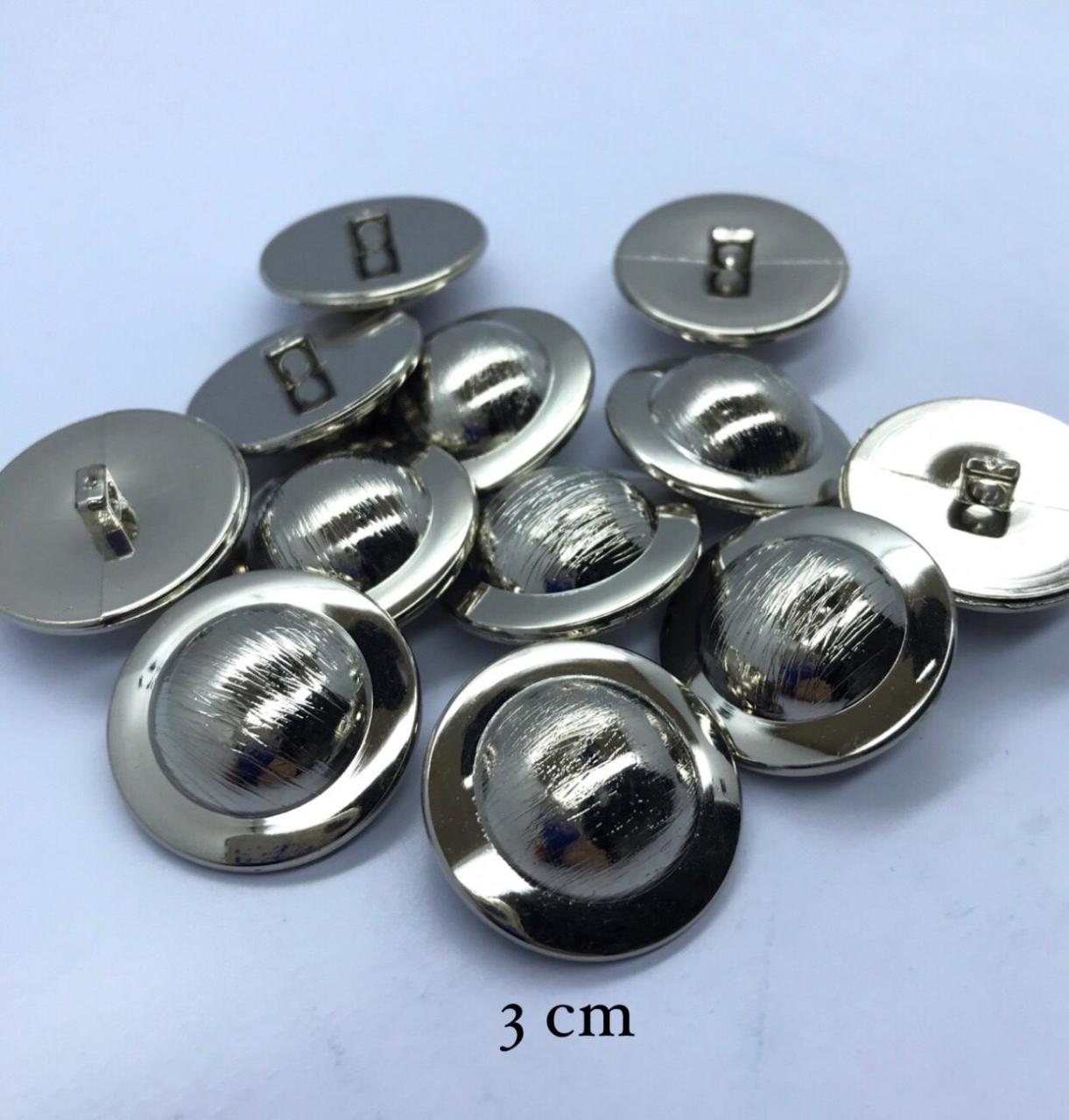METALİZE DÜĞME GÜMÜŞ 3 cm