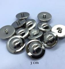 METALİZE DÜĞME GÜMÜŞ 3 cm