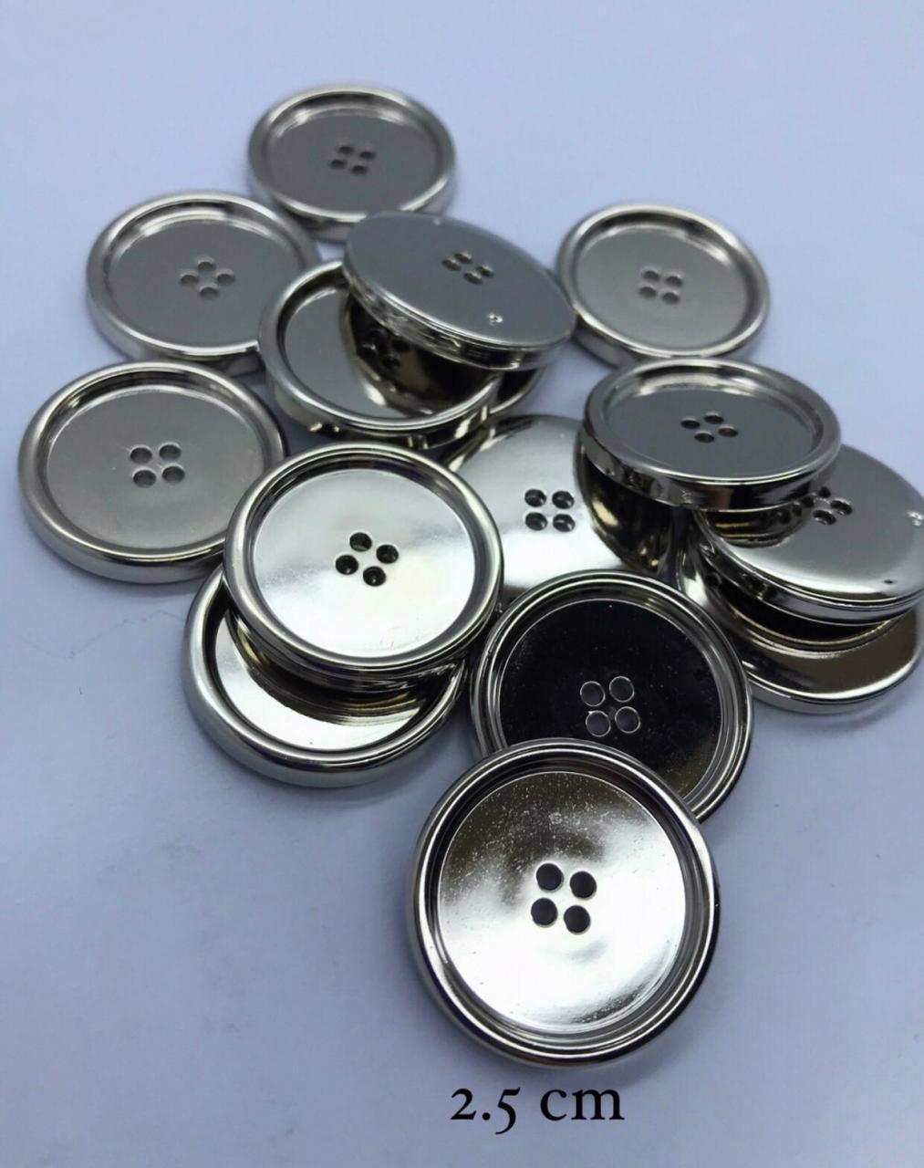 METALİZE DÜĞME GÜMÜŞ 2.5 cm