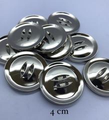METALİZE DÜĞME GÜMÜŞ 4 cm