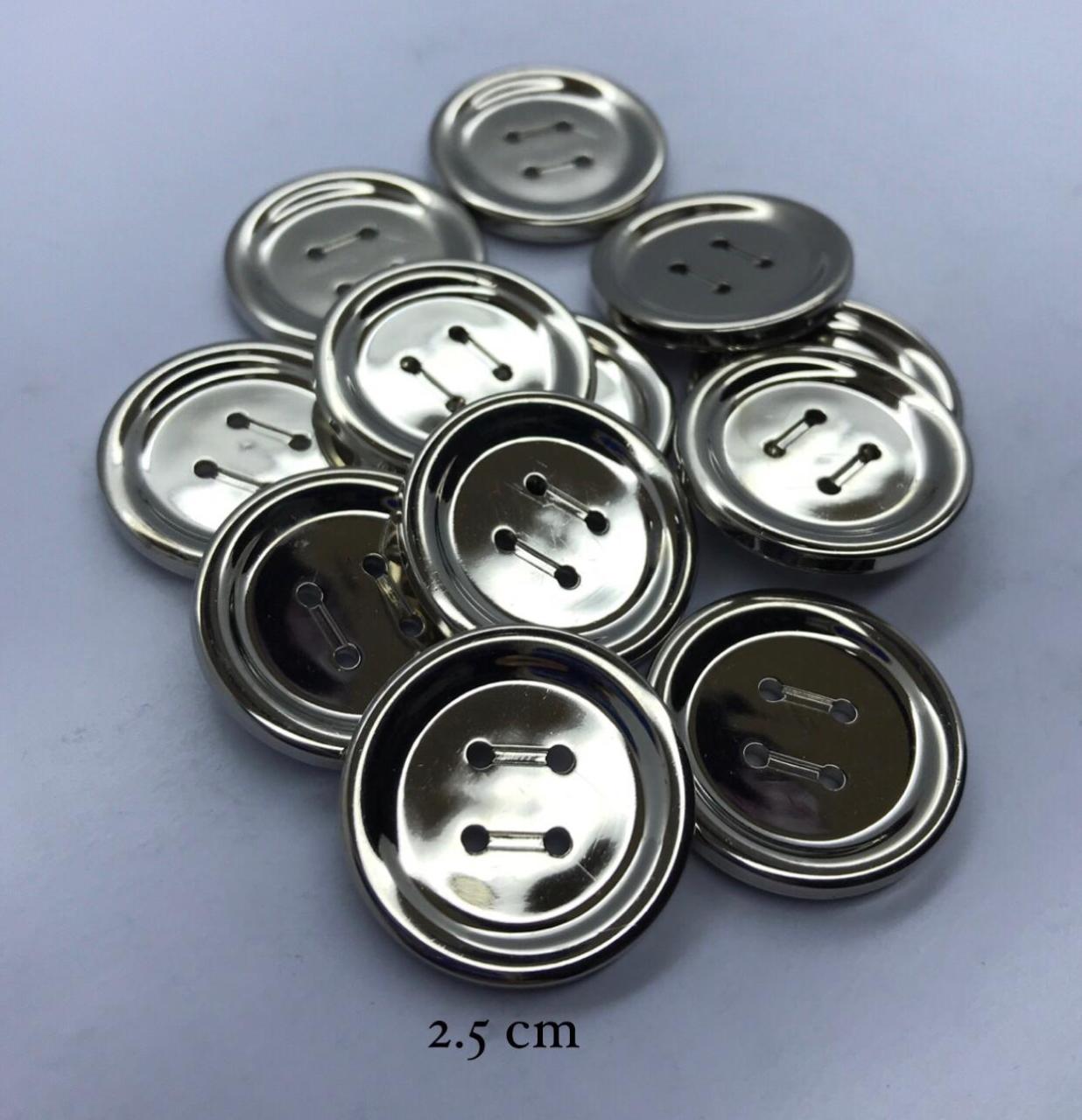METALİZE DÜĞME GÜMÜŞ 2.5 cm