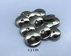 METALİZE DÜĞME GÜMÜŞ 2.5 cm