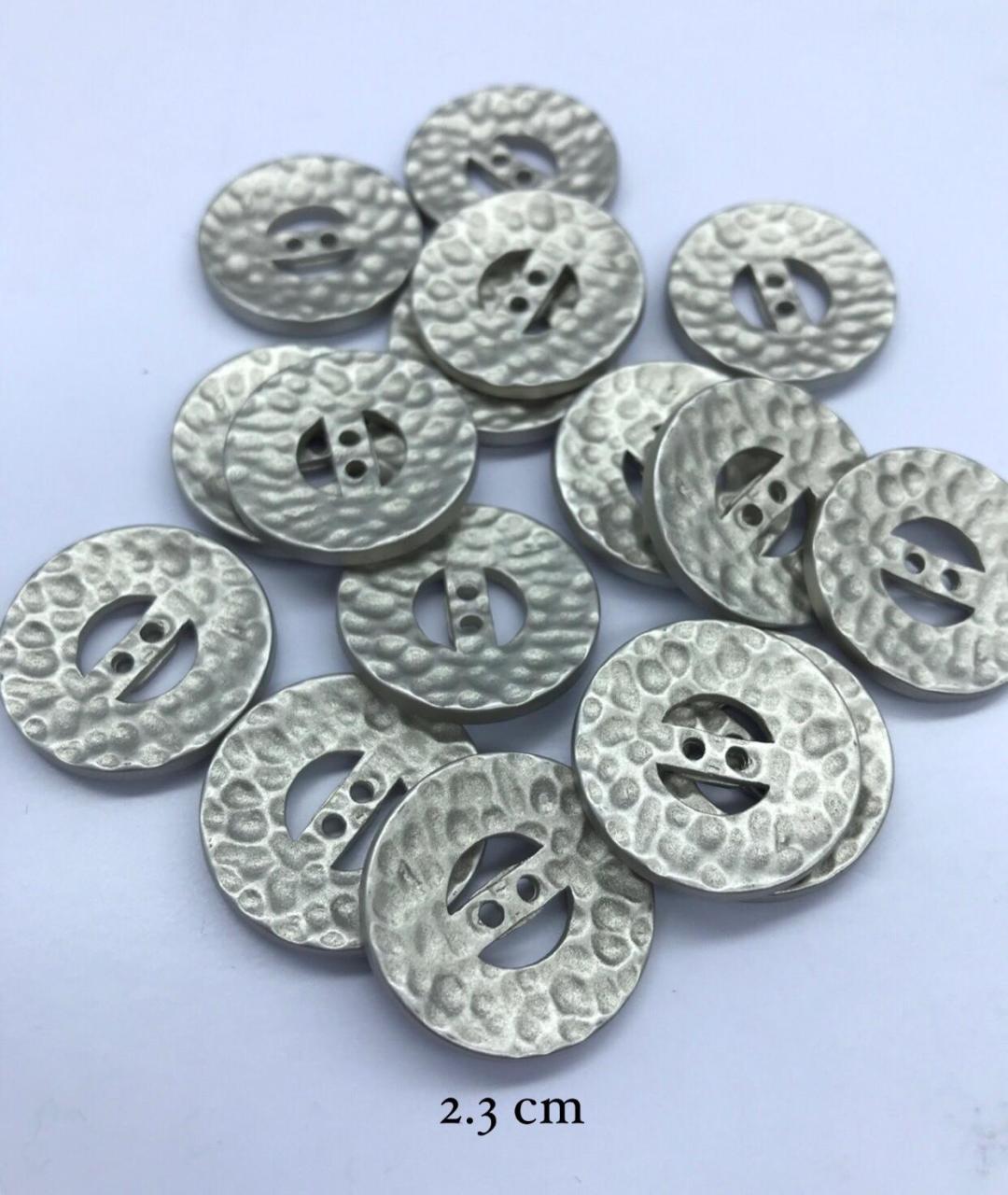 METALİZE DÜĞME GÜMÜŞ ANTİK 2.3 cm