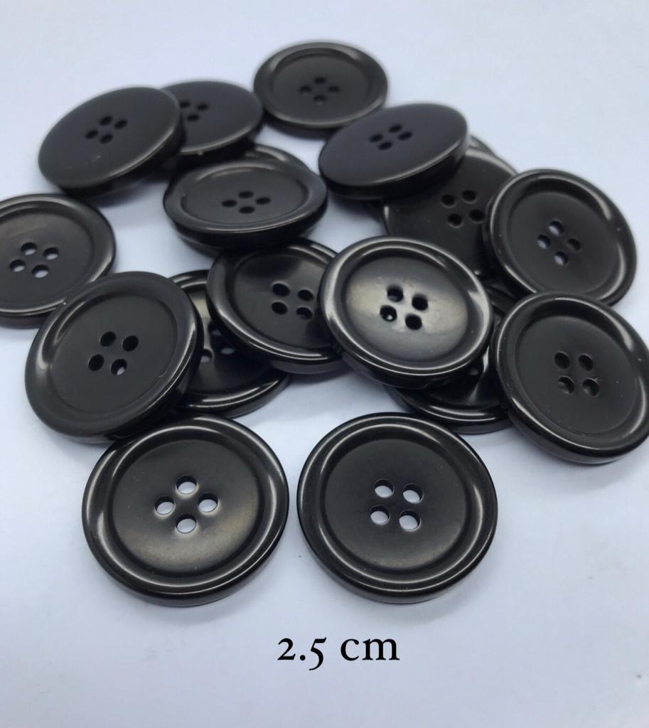 ERKEK KABAN DÜĞMESİ SİYAH 2.5cm