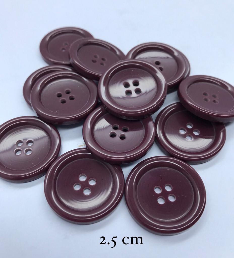 ERKEK KABAN DÜĞMESİ BORDO 2.5cm