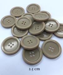 ERKEK KABAN DÜĞMESİ BEJ 2.5cm