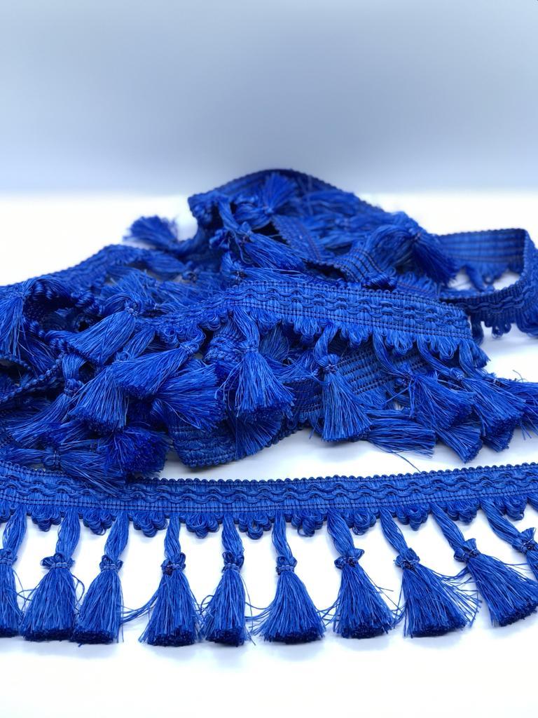 PAMUK ŞERİT SAÇAK SAKS MAVİSİ