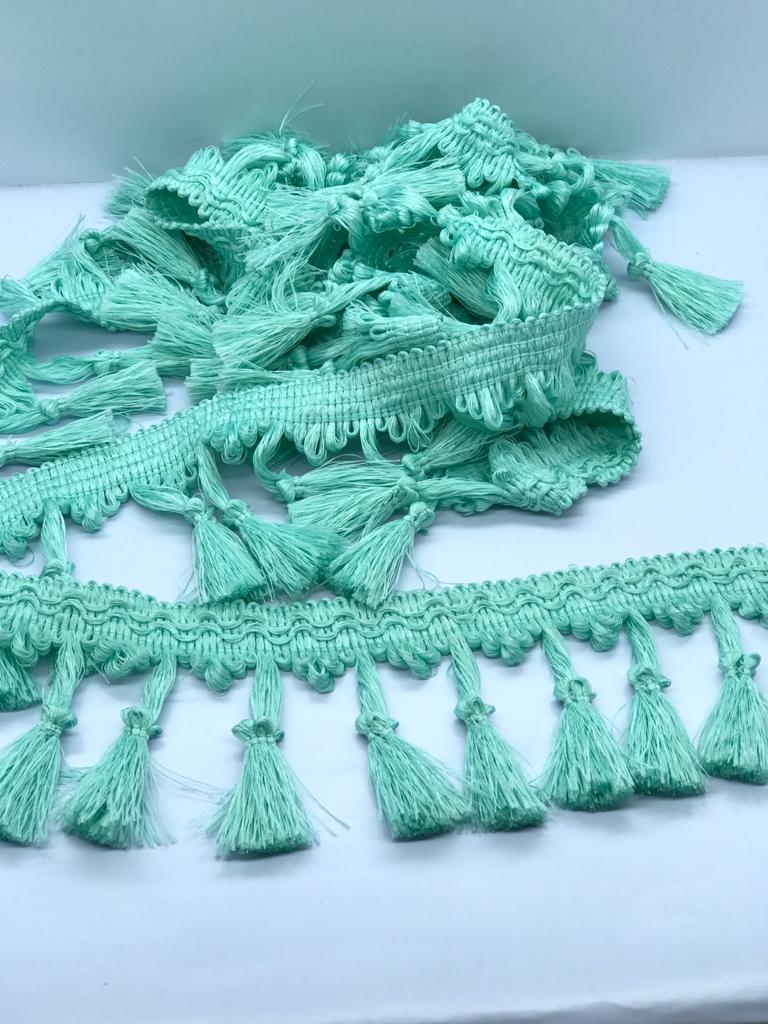 PAMUK ŞERİT SAÇAK TURKUAZ